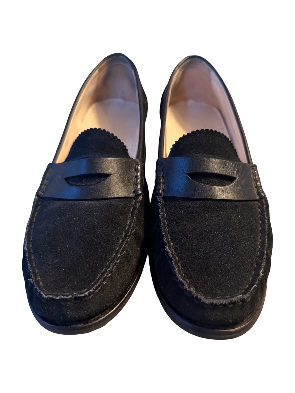 Cole Haan Women’s Preppy Penny Loafers In Black Suede Size 7.5